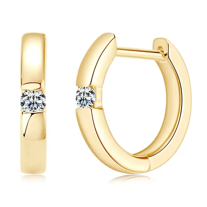 Joey Moissanite Gold Hoops