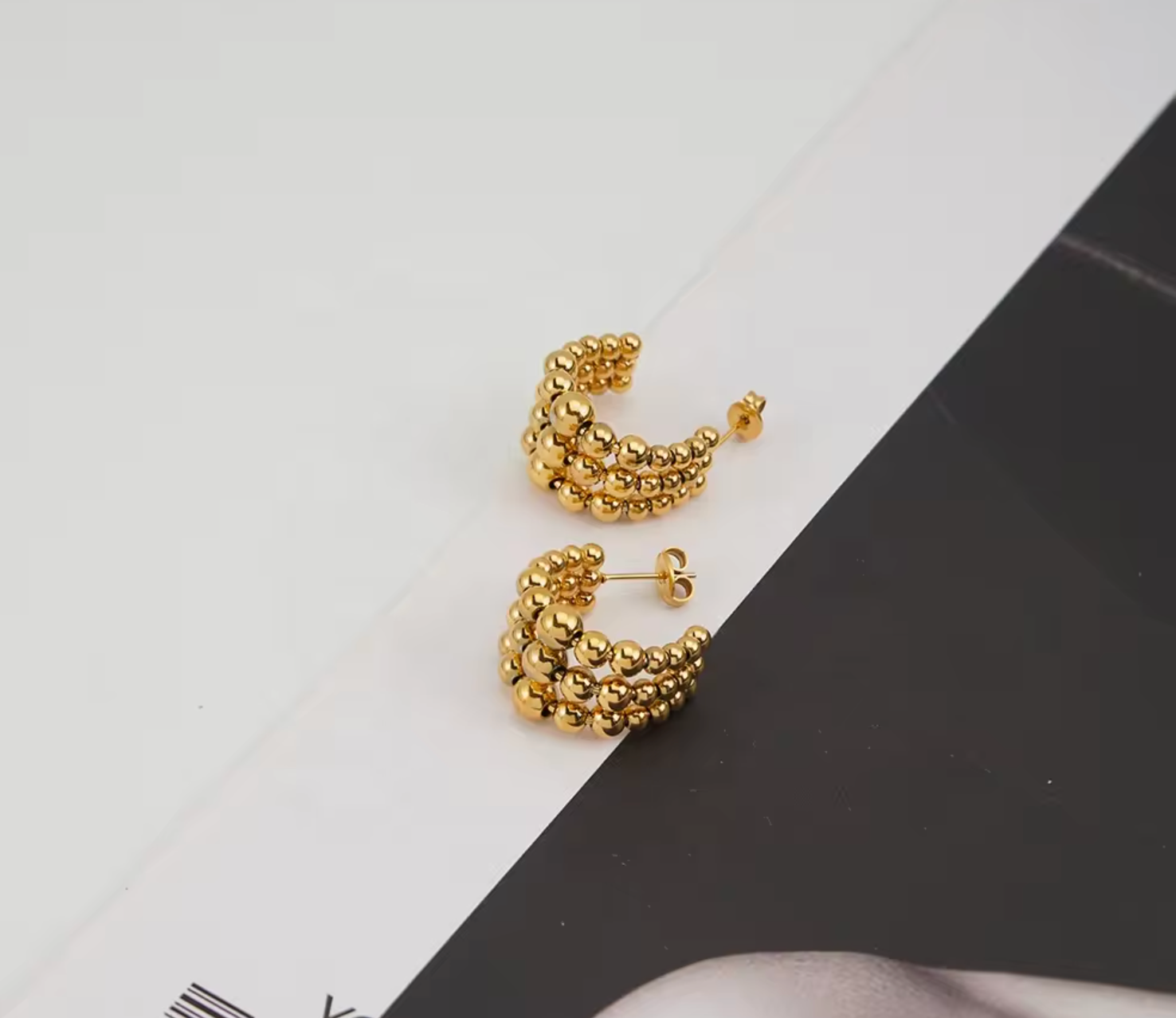 Ray Beaded Hoops