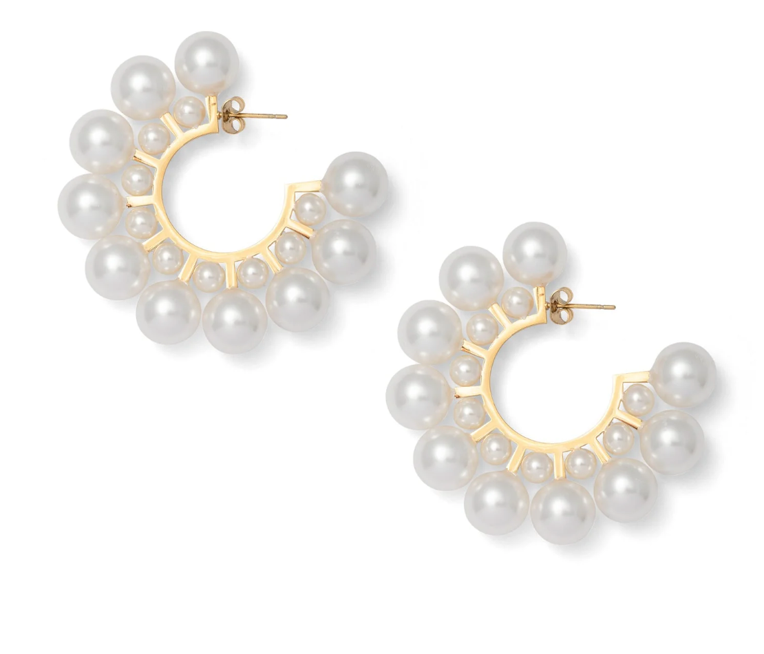 Blair Pearl Hoop Earrings