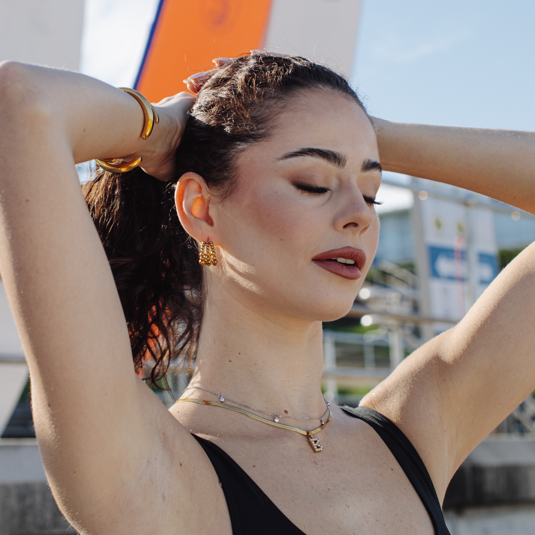 Ray Beaded Hoops