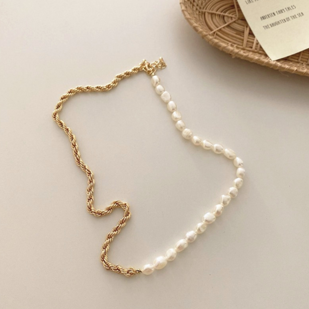 Long Pearl Necklace | Rani Haar in 22k Gold | Real Pearl Necklace Set
